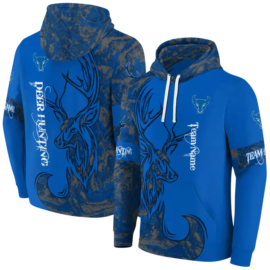 customized buffalo bulls deer silhouette royal blue hoodie fashion forward customized buffalo bulls deer silhouette royal blue hoodie fashion forward