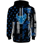 customized buffalo bulls distressed flag royal blue black hoodie best selling