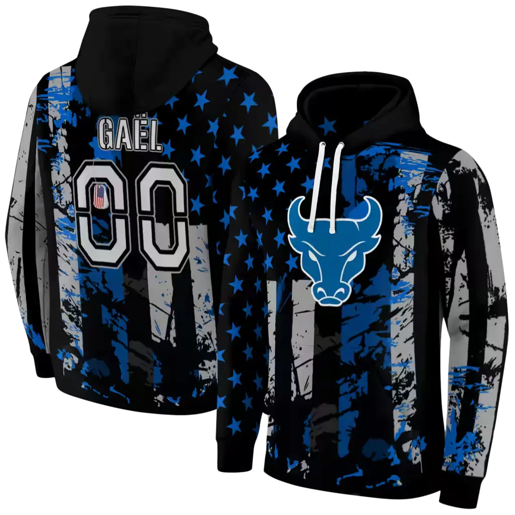 customized buffalo bulls distressed flag royal blue black hoodie fashion forward customized buffalo bulls distressed flag royal blue black hoodie fashion forward