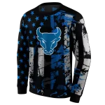 customized buffalo bulls distressed flag royal blue black hoodie best selling
