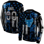 customized buffalo bulls distressed flag royal blue black hoodie best selling