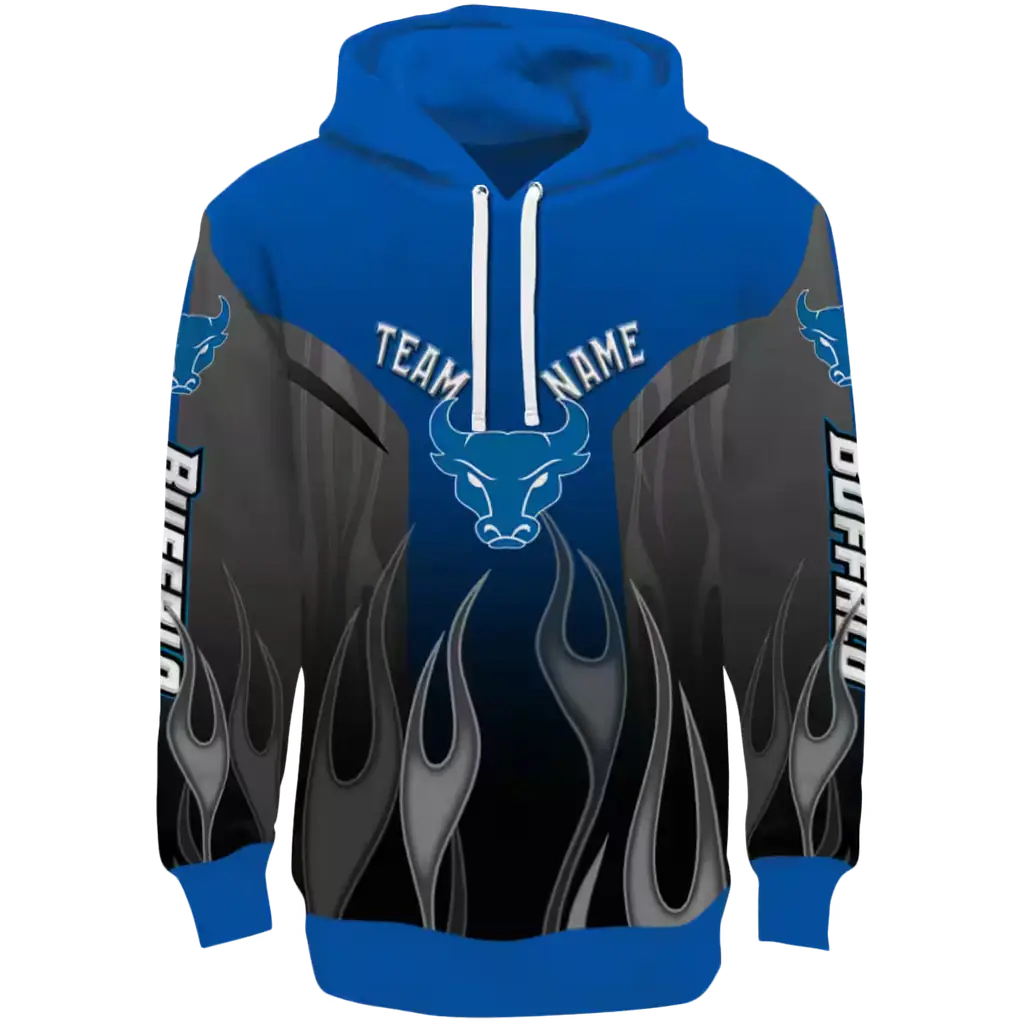 customized buffalo bulls flame design royal blue hoodie best selling customized buffalo bulls flame design royal blue hoodie best selling