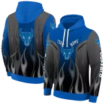 customized buffalo bulls flame design royal blue hoodie best selling