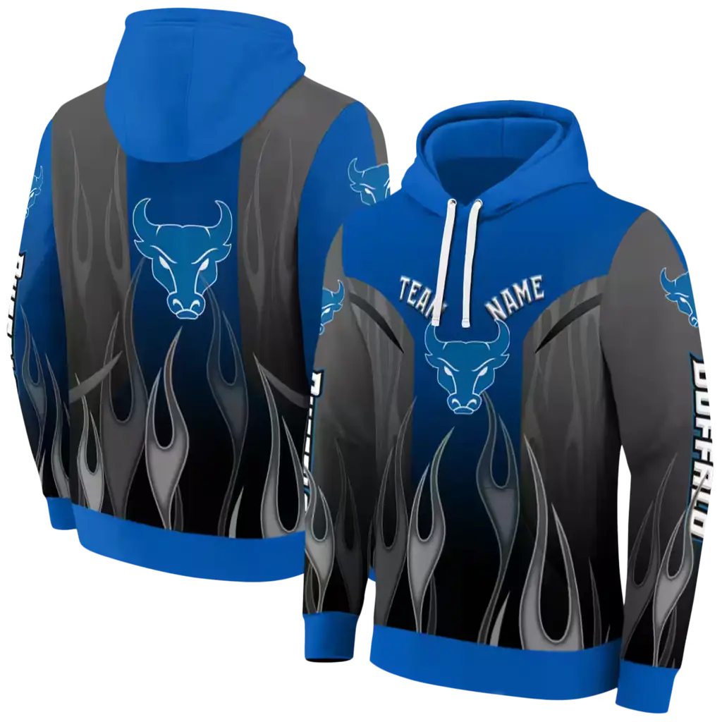 customized buffalo bulls flame design royal blue hoodie fashion forward customized buffalo bulls flame design royal blue hoodie fashion forward