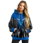 customized buffalo bulls flame design royal blue hoodie best selling