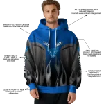 customized buffalo bulls flame design royal blue hoodie best selling