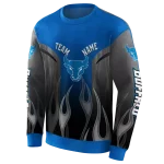 customized buffalo bulls flame design royal blue hoodie best selling