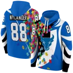 customized buffalo bulls puzzle pieces royal blue hoodie best selling