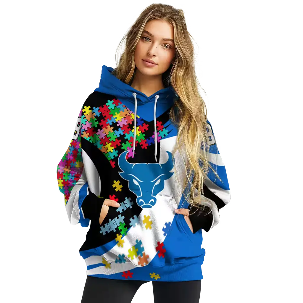 customized buffalo bulls puzzle pieces royal blue hoodie high quality customized buffalo bulls puzzle pieces royal blue hoodie high quality