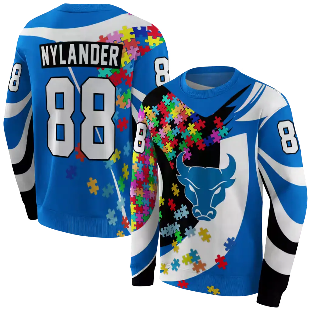 customized buffalo bulls puzzle pieces royal blue hoodie premium grade customized buffalo bulls puzzle pieces royal blue hoodie premium grade