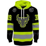 customized buffalo bulls safety motif black neon green hoodie best selling