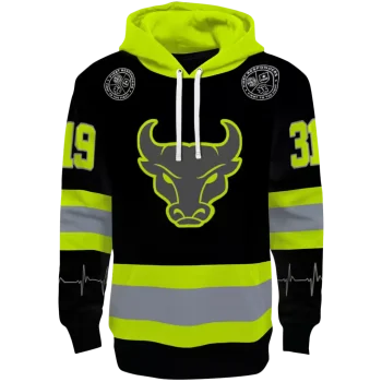 customized buffalo bulls safety motif black neon green hoodie best selling