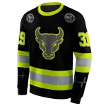 customized buffalo bulls safety motif black neon green hoodie best selling