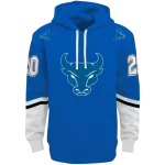 customized buffalo bulls striped sleeves royal blue hoodie best selling
