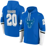 customized buffalo bulls striped sleeves royal blue hoodie best selling