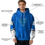 customized buffalo bulls striped sleeves royal blue hoodie best selling