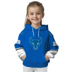 customized buffalo bulls striped sleeves royal blue hoodie best selling