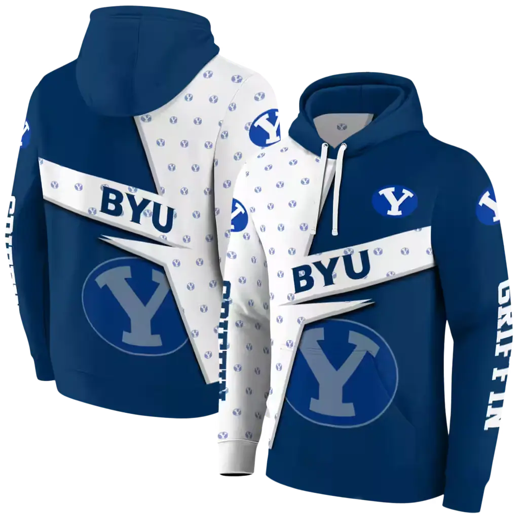 customized byu cougars abstract shape blue hoodie fashion forward customized byu cougars abstract shape blue hoodie fashion forward