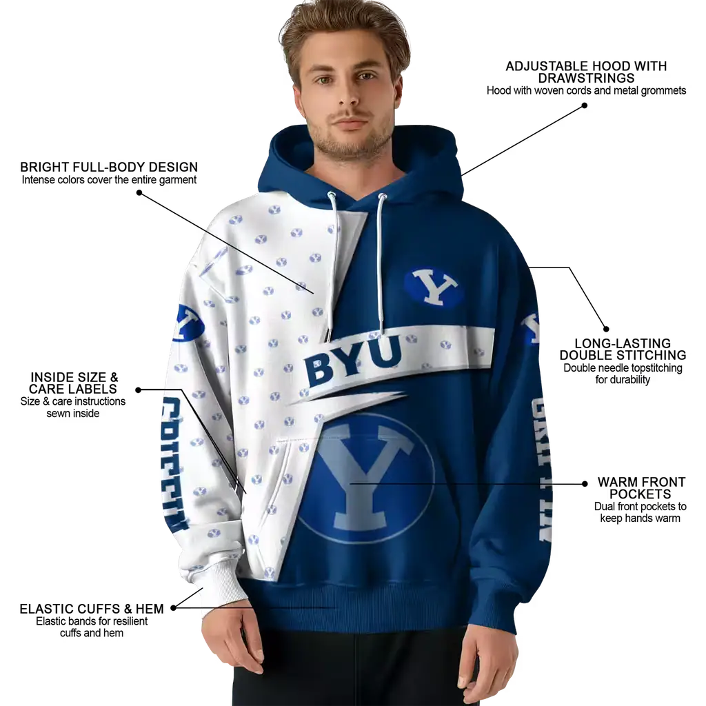 customized byu cougars abstract shape blue hoodie latest model customized byu cougars abstract shape blue hoodie latest model