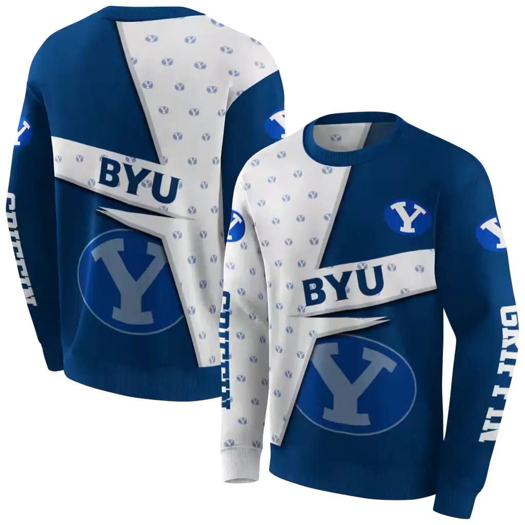 customized byu cougars abstract shape blue hoodie premium grade customized byu cougars abstract shape blue hoodie premium grade