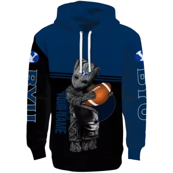 customized byu cougars baby groot blue black hoodie best selling