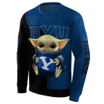 customized byu cougars baby yoda blue black hoodie best selling
