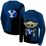 customized byu cougars baby yoda blue black hoodie best selling
