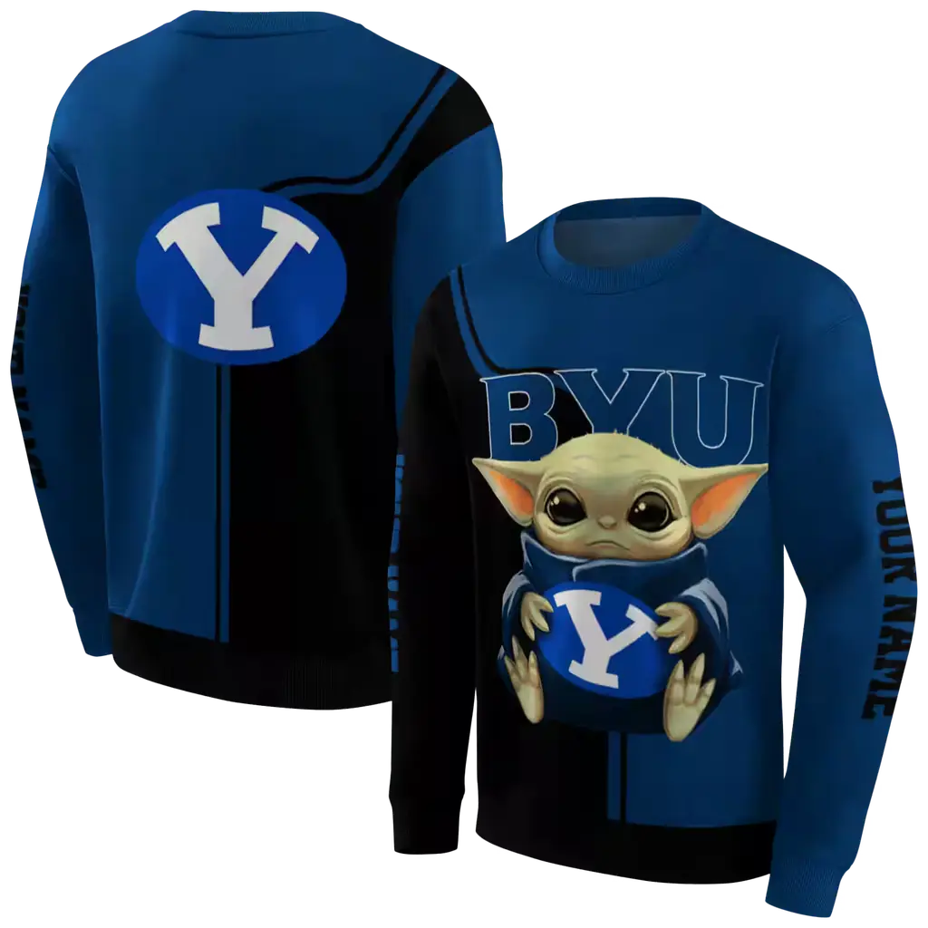 customized byu cougars baby yoda blue black hoodie premium grade customized byu cougars baby yoda blue black hoodie premium grade