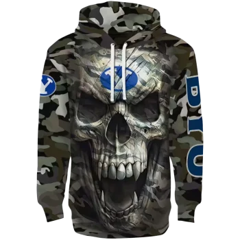 customized byu cougars camo skull hoodie best selling
