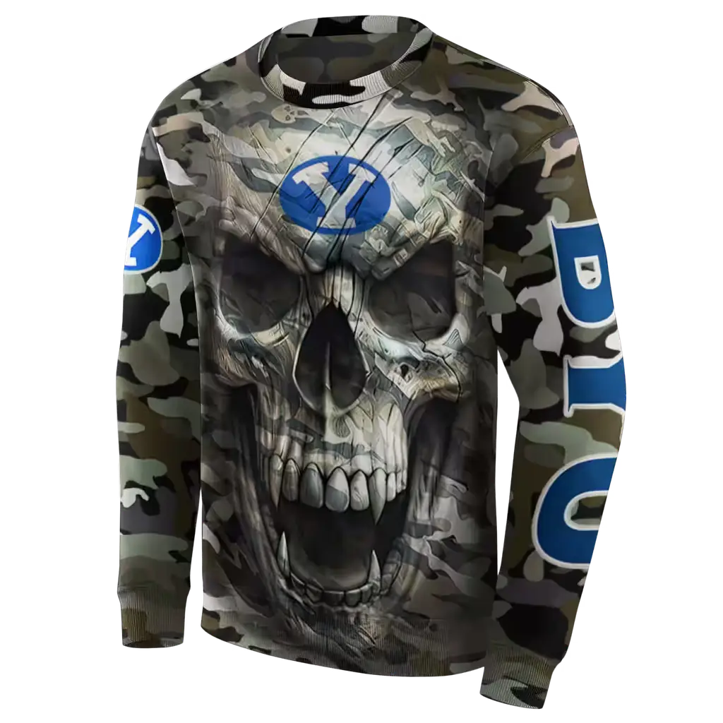 customized byu cougars camo skull hoodie new arrival customized byu cougars camo skull hoodie new arrival