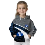 customized byu cougars hexagonal mesh blue black gray hoodie best selling