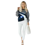 customized byu cougars hexagonal mesh blue black gray hoodie best selling