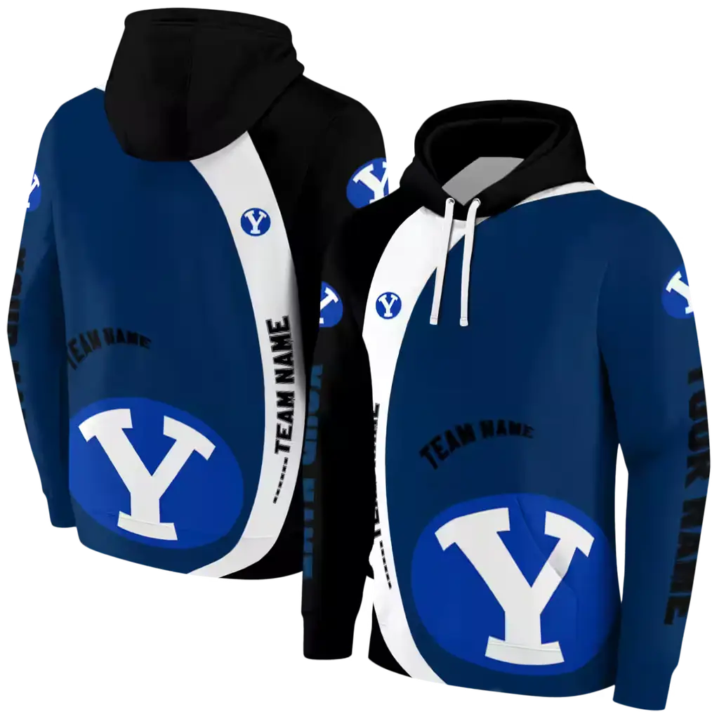 customized byu cougars minimalist design blue black hoodie fashion forward customized byu cougars minimalist design blue black hoodie fashion forward