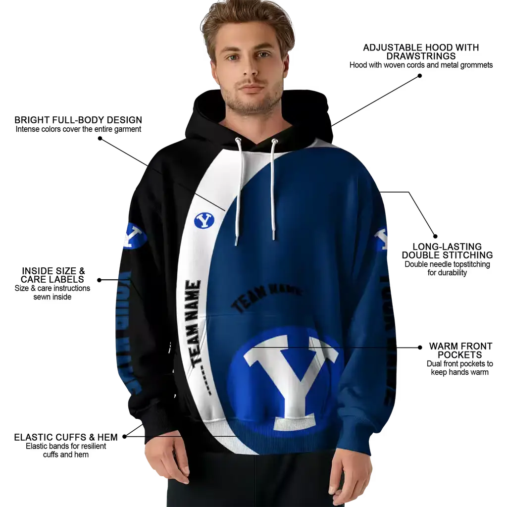 customized byu cougars minimalist design blue black hoodie latest model customized byu cougars minimalist design blue black hoodie latest model
