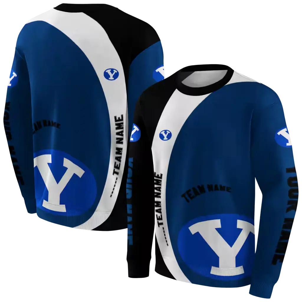 customized byu cougars minimalist design blue black hoodie premium grade customized byu cougars minimalist design blue black hoodie premium grade