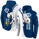 customized byu cougars peeking snoopy blue hoodie best selling