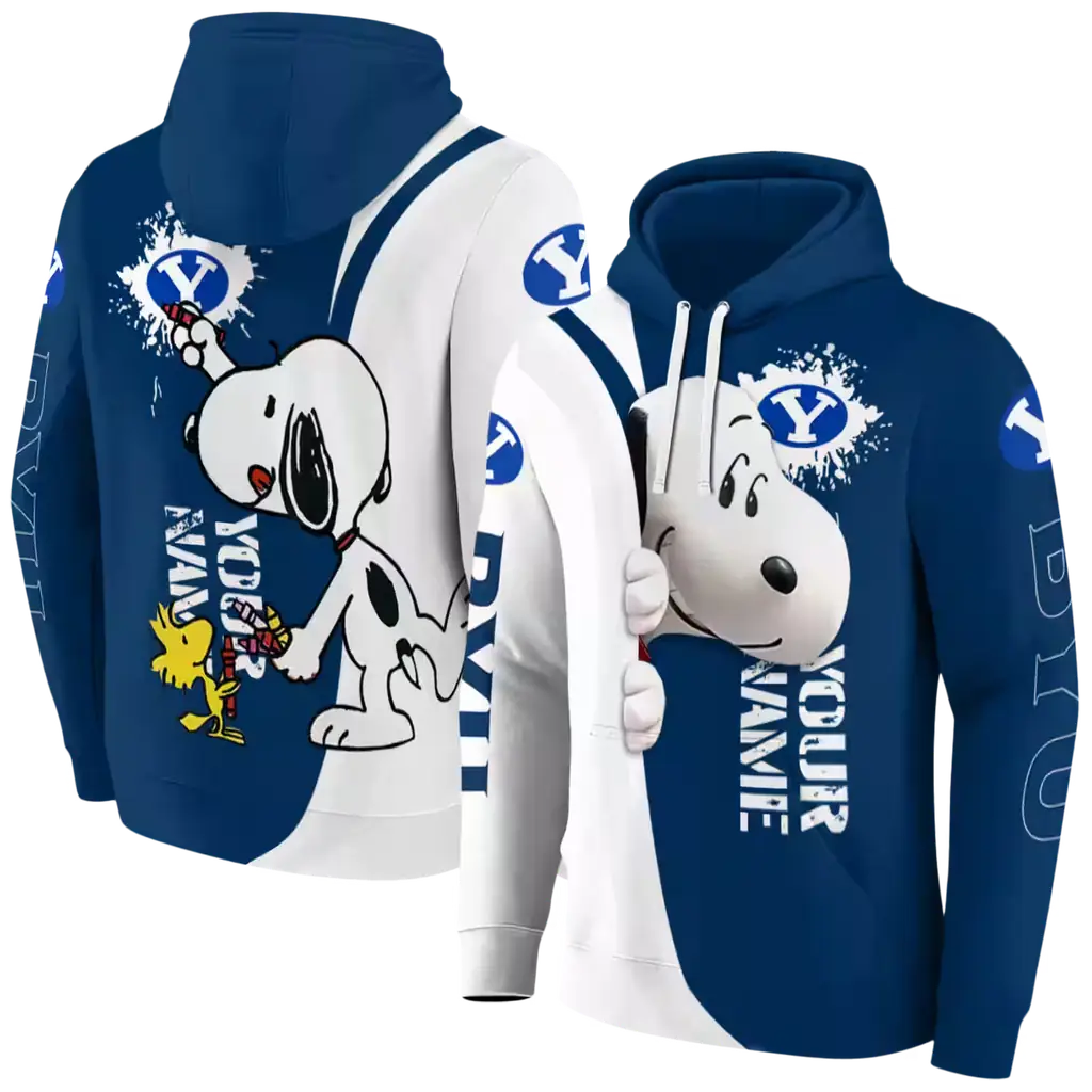 customized byu cougars peeking snoopy blue hoodie fashion forward customized byu cougars peeking snoopy blue hoodie fashion forward