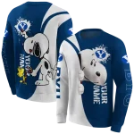 customized byu cougars peeking snoopy blue hoodie best selling