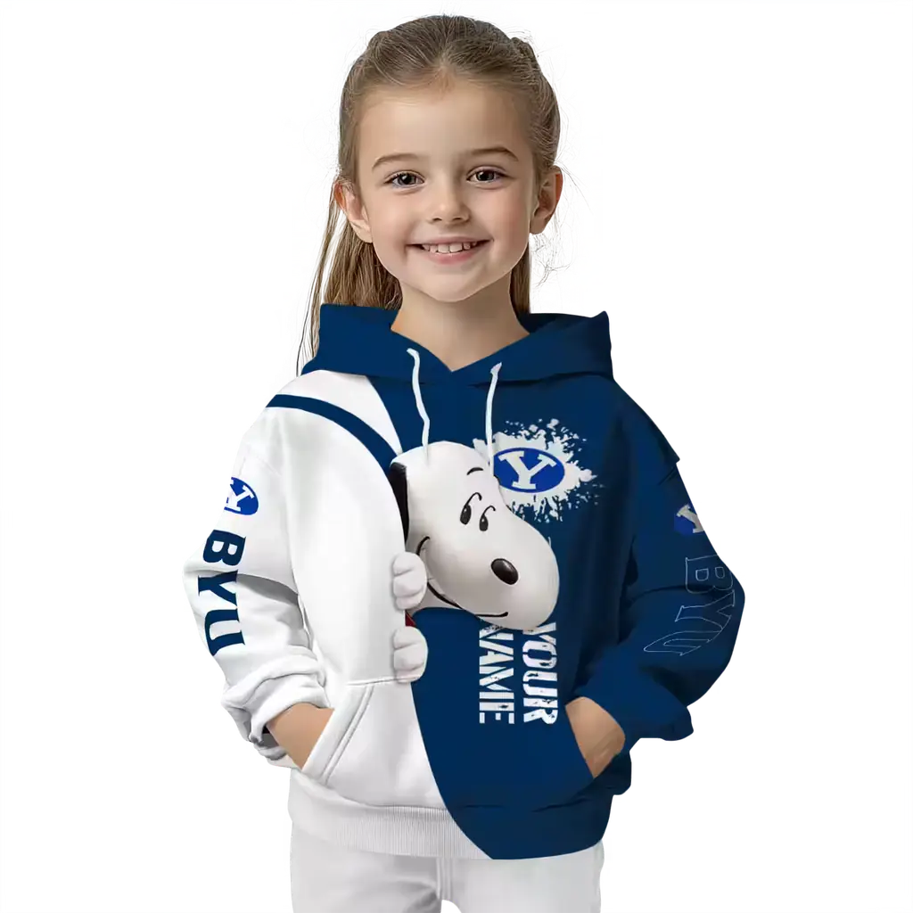 customized byu cougars peeking snoopy blue hoodie top rated customized byu cougars peeking snoopy blue hoodie top rated