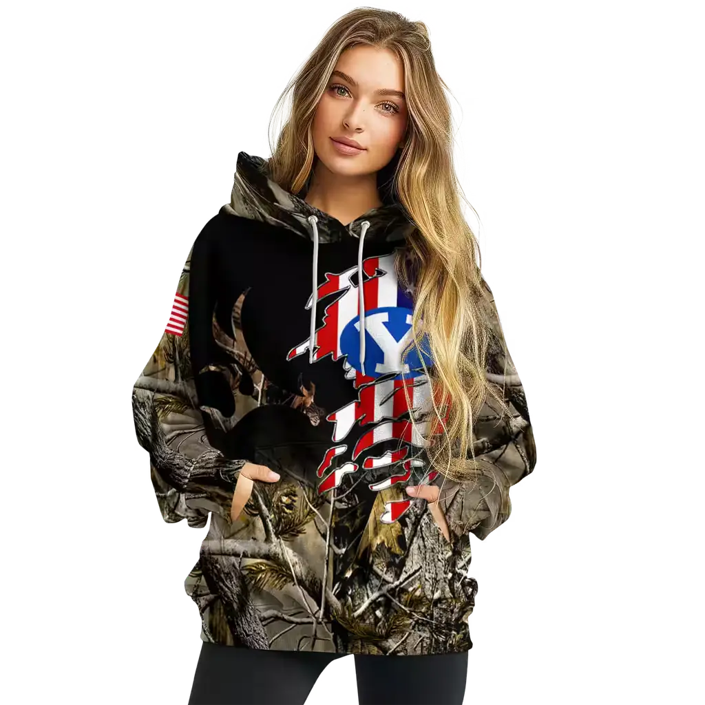 customized byu cougars tree camo hoodie high quality customized byu cougars tree camo hoodie high quality