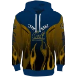 customized california golden bears flame design blue hoodie best selling