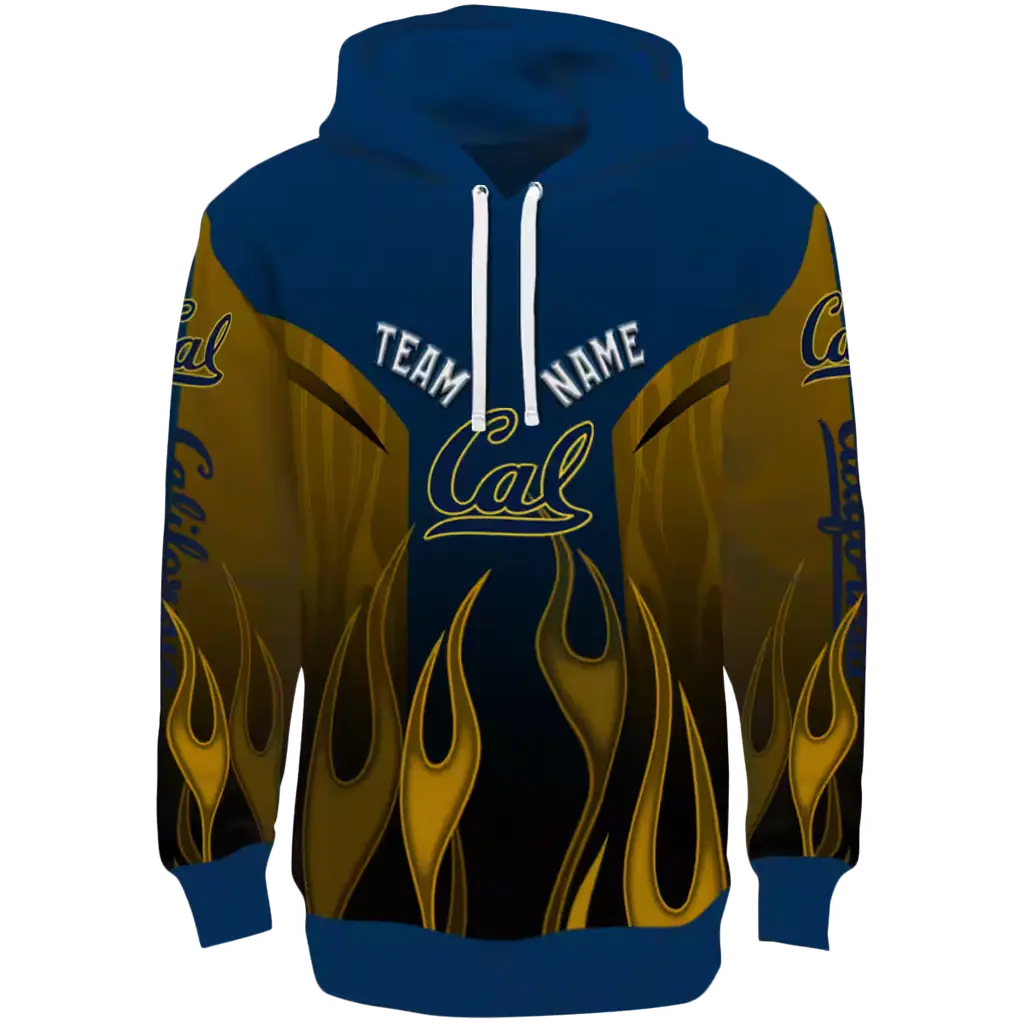 customized california golden bears flame design blue hoodie best selling customized california golden bears flame design blue hoodie best selling