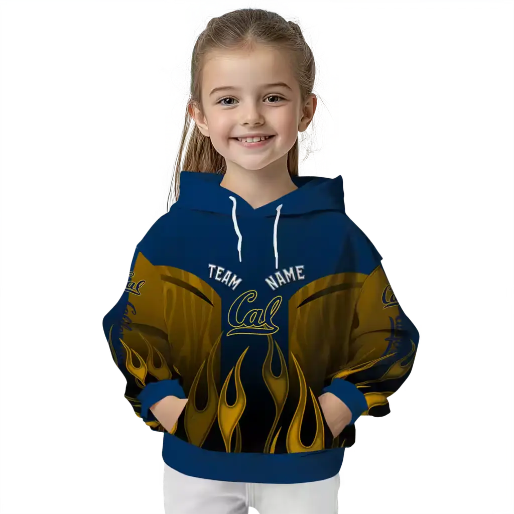 customized california golden bears flame design blue hoodie top rated customized california golden bears flame design blue hoodie top rated