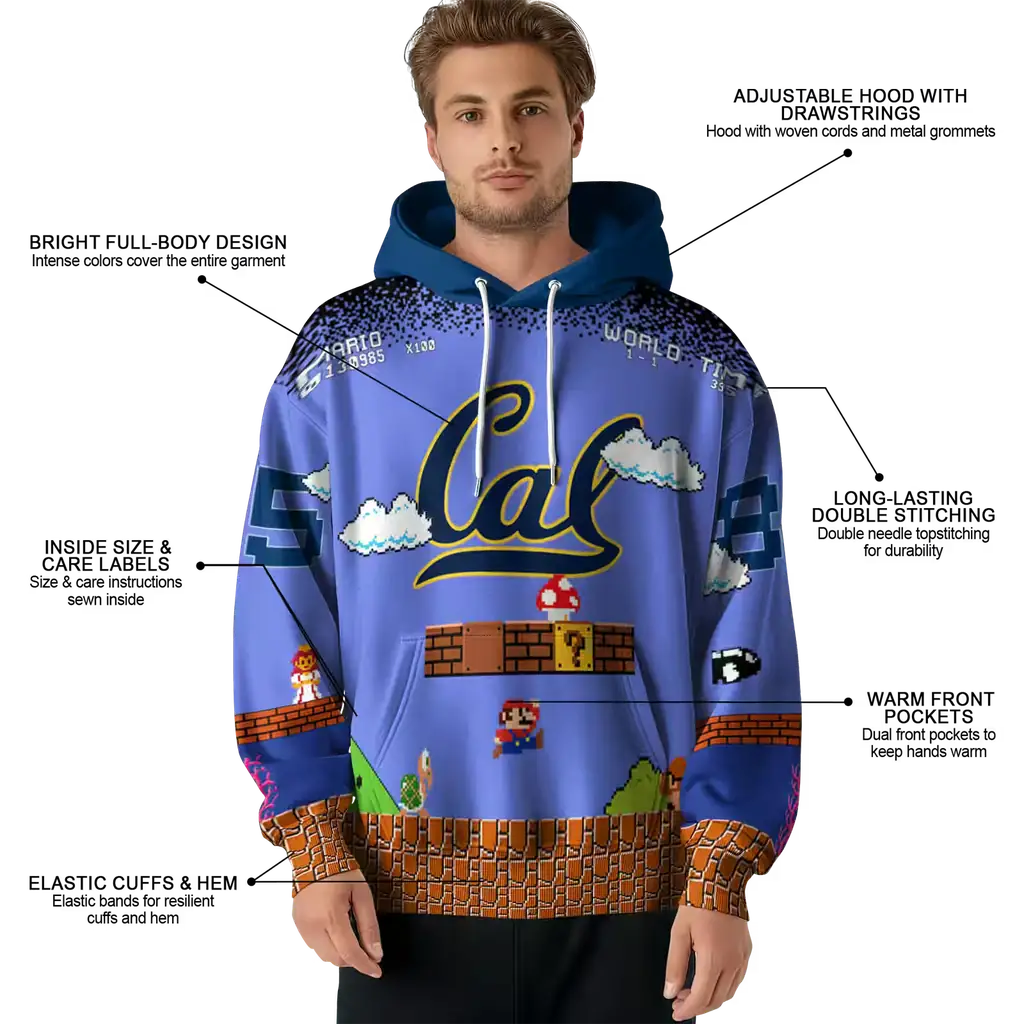 customized california golden bears mario blue black hoodie latest model customized california golden bears mario blue black hoodie latest model