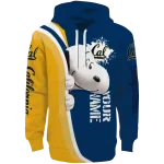 customized california golden bears peeking snoopy blue hoodie best selling