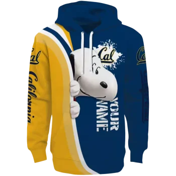 customized california golden bears peeking snoopy blue hoodie best selling