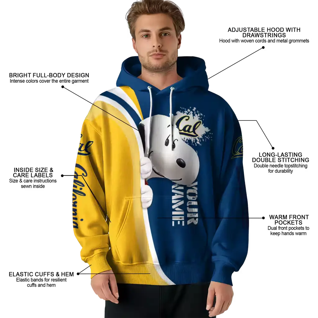 customized california golden bears peeking snoopy blue hoodie latest model customized california golden bears peeking snoopy blue hoodie latest model