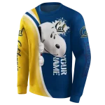customized california golden bears peeking snoopy blue hoodie best selling