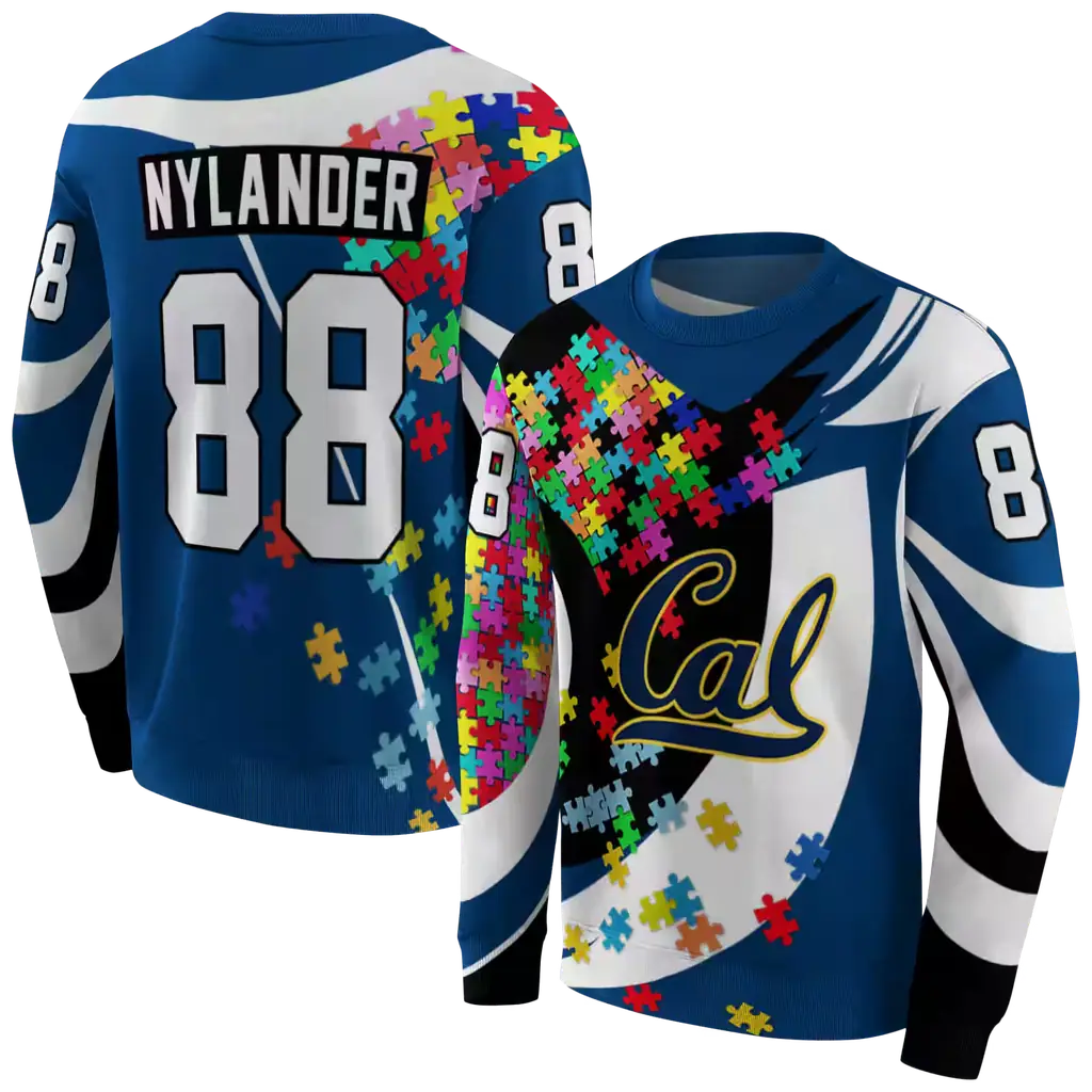 customized california golden bears puzzle pieces blue hoodie premium grade customized california golden bears puzzle pieces blue hoodie premium grade