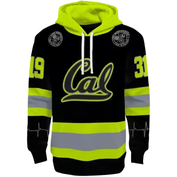 customized california golden bears safety motif black neon green hoodie best selling